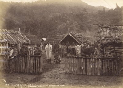 Scena di villaggio - Koroniti (Corinto) fiume Wanganui, 7 maggio 1885 da Alfred Burton